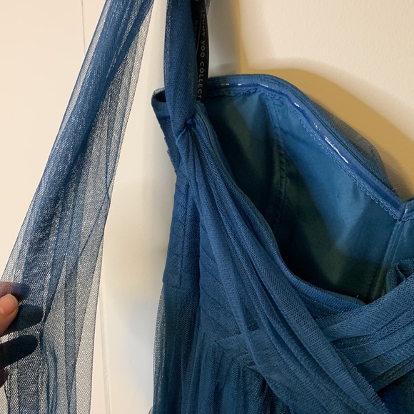 Jenny Yoo Annabelle Blue Bridesmaid Convertible Long Maxi Formal Dress Size 10 - Picture 11 of 12